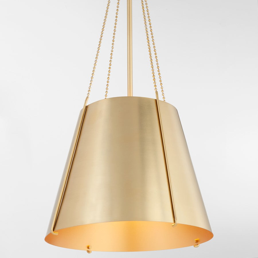 15" Pendant, Aged Brass