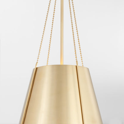 15" Pendant, Aged Brass
