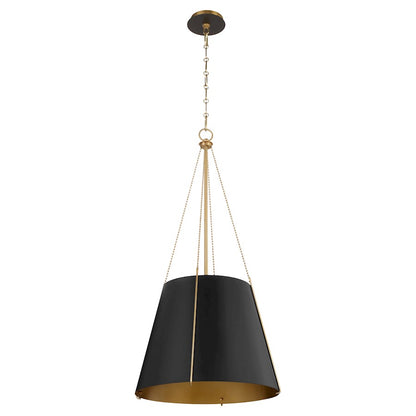 Quorum Denise 18" Pendant, Matte Black/Aged Brass - 862-3-5980