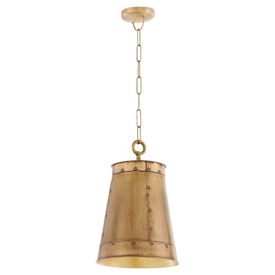 Quorum Artisan 11" 1Lt Pendant, Artisan Brass - 87-1-75