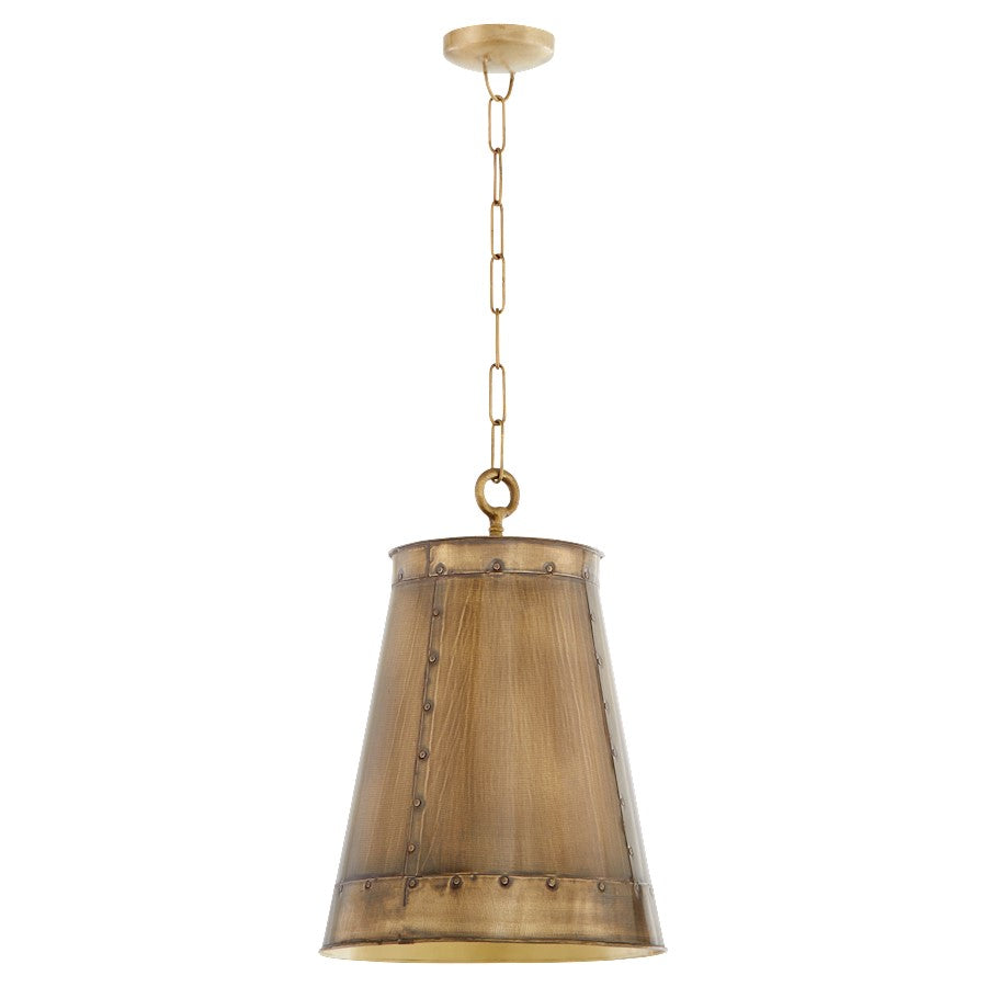 Quorum Artisan 14" 3Lt Pendant, Artisan Brass - 87-3-75