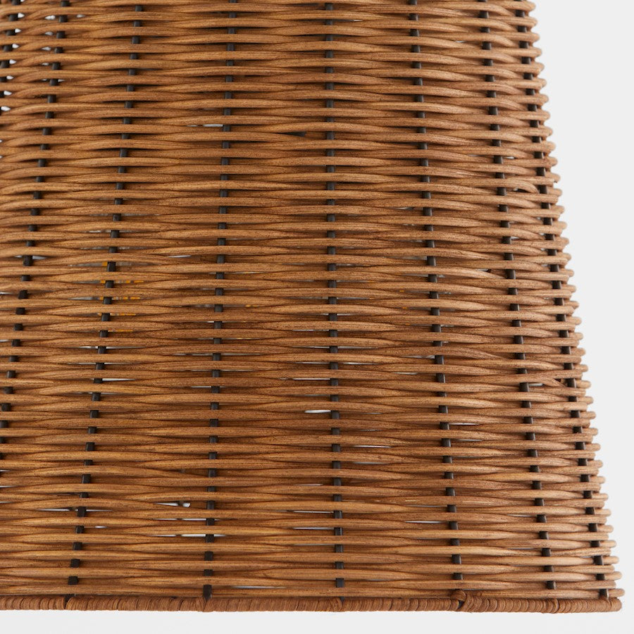 3 Light Wicker Pendant, Matte Black