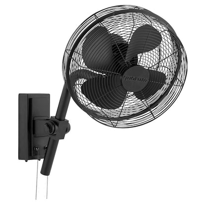 Quorum Cyprus 13" Wall Patio Fan, Matte Black