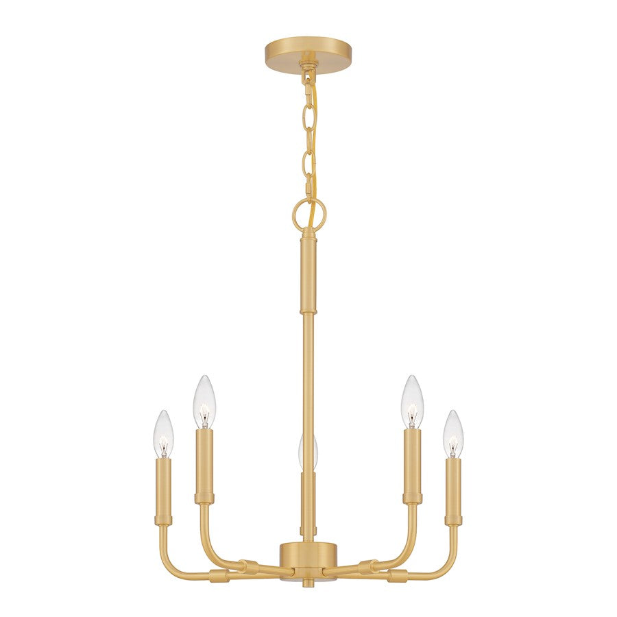 Quoizel Abner 5 Light 18" Chandelier, Aged Brass
