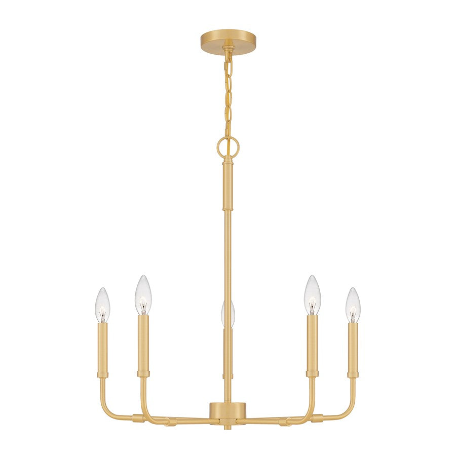 Quoizel Abner 5 Light 24" Chandelier, Aged Brass