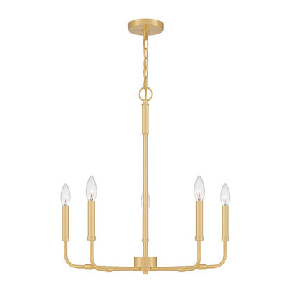 Quoizel Abner 5 Light 24" Chandelier, Aged Brass