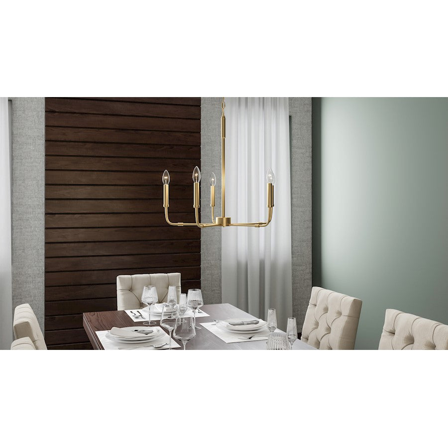 Quoizel Abner 5 Light 24" Chandelier, Aged Brass