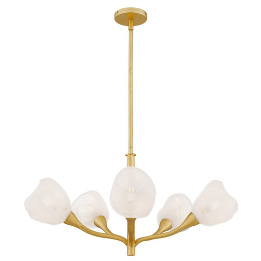 Quoizel Adelyn 5-Lt Gold Leaf Chandelier, Gold Leaf - ADEL5030GFL