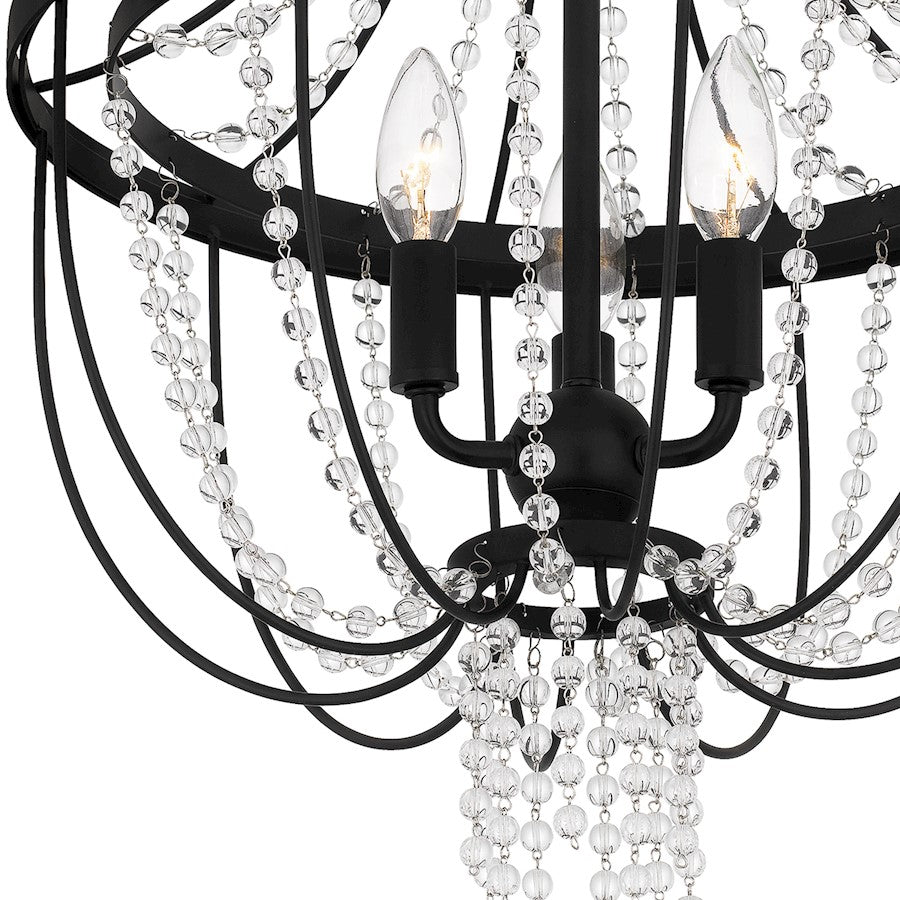 Quoizel Adelaide 3 Light Semi-Flush Mount, Matte Black