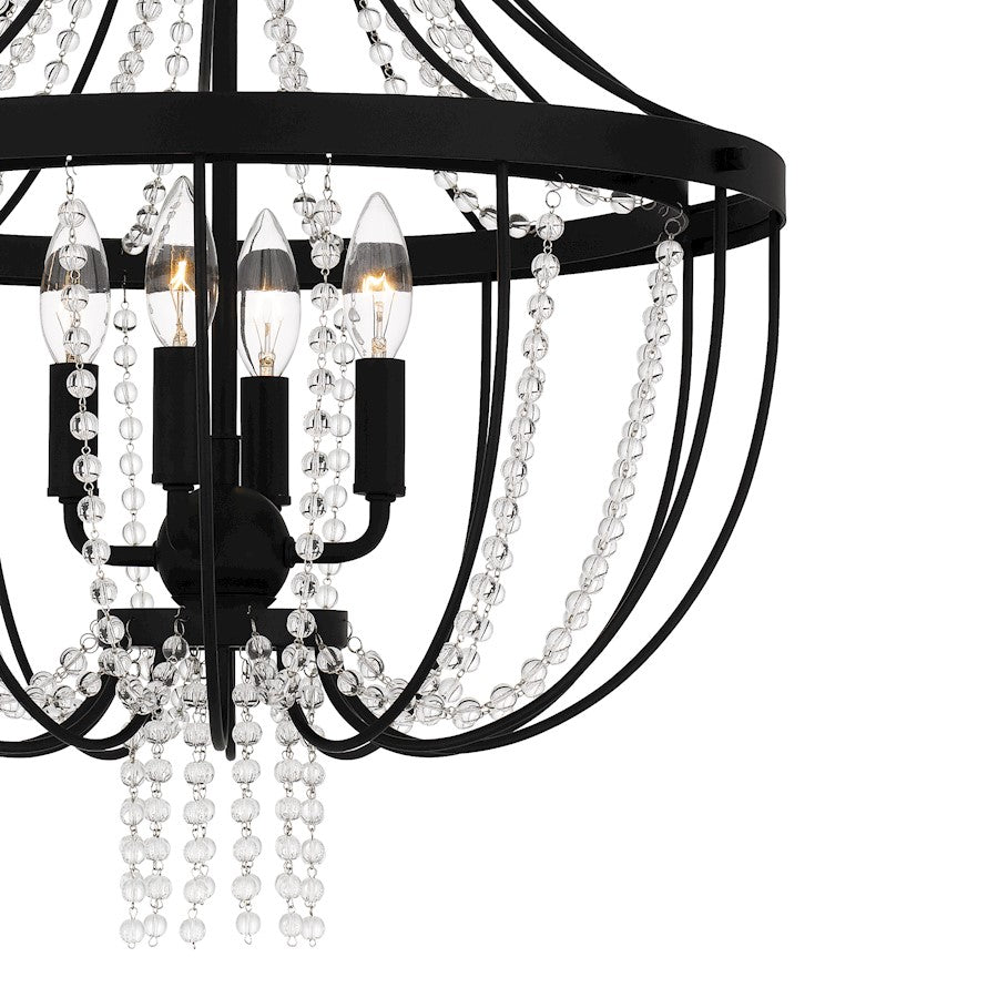 4 Light Pendant, Matte Black