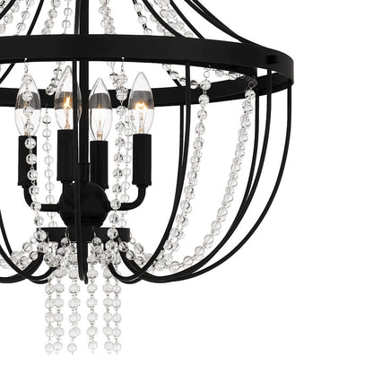 4 Light Pendant, Matte Black