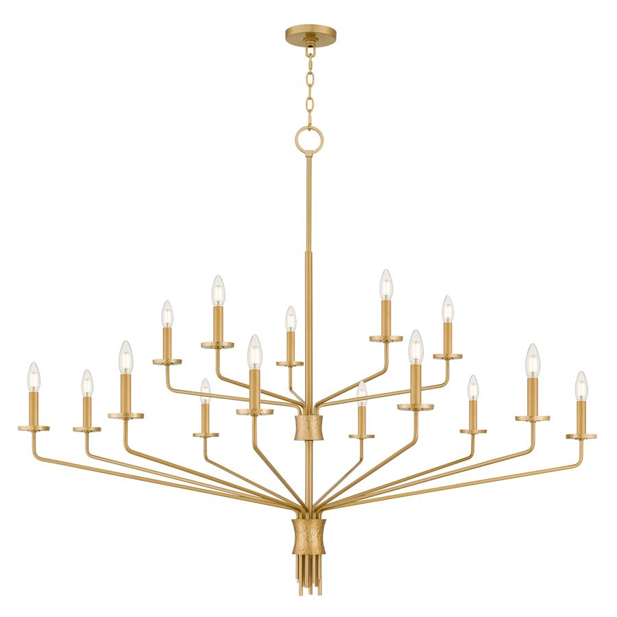 Quoizel Alexander 15-Lt Brushed Gold Chandelier, Brushed Gold - ALEX5055BRG