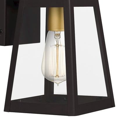 Quoizel Amberly Grove 1 Light Outdoor Lantern, Bronze/Clear