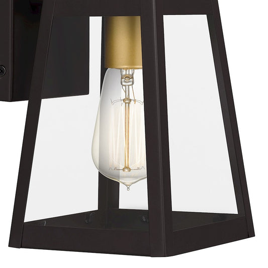 Quoizel Amberly Grove 1 Light Outdoor Lantern, Bronze/Clear