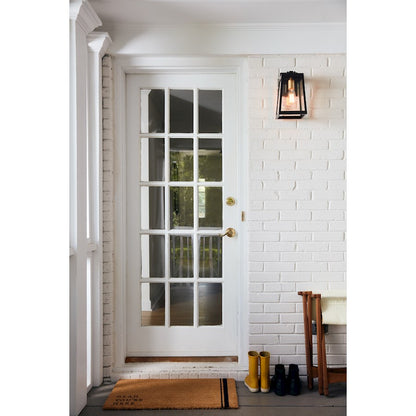 Quoizel Amberly Grove 1 Light Outdoor Lantern, Bronze/Clear