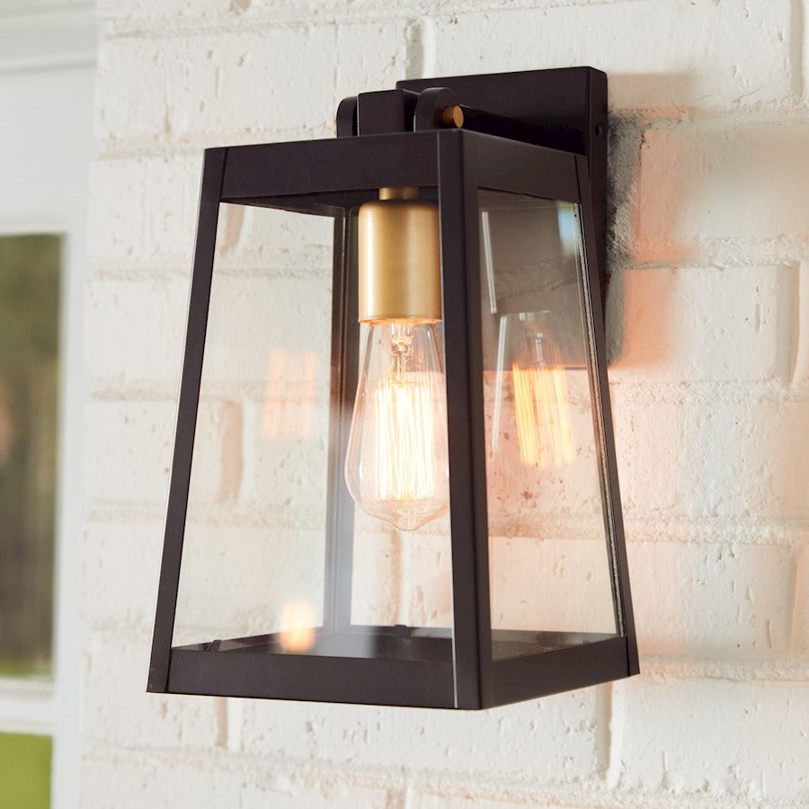 Quoizel Amberly Grove 1 Light Outdoor Lantern, Bronze/Clear