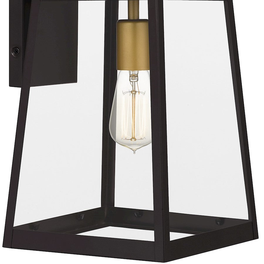 Quoizel Amberly Grove 1 Light Outdoor Lantern, Bronze/Clear