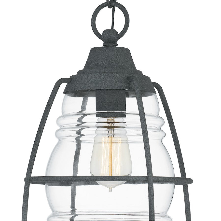 Quoizel Admiral 1 Light Outdoor Hanging, Mottled Black/Clear