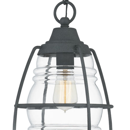 Quoizel Admiral 1 Light Outdoor Hanging, Mottled Black/Clear