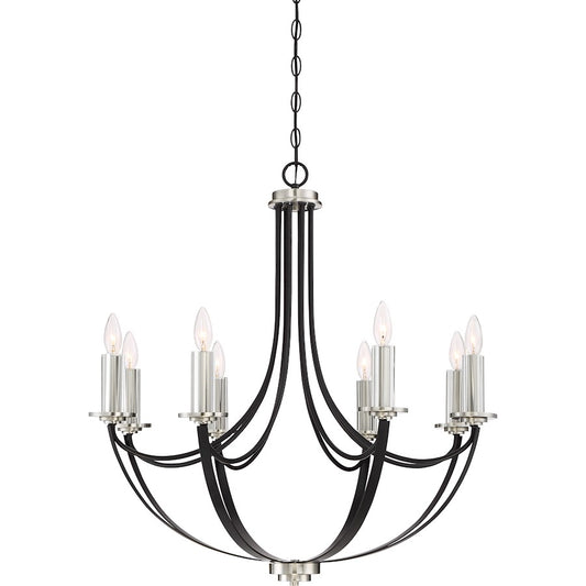 Quoizel Alana 8 Light Chandelier, Mystic Black