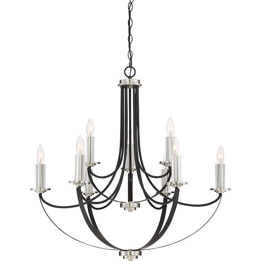 Quoizel Alana 9 Light Chandelier, Mystic Black