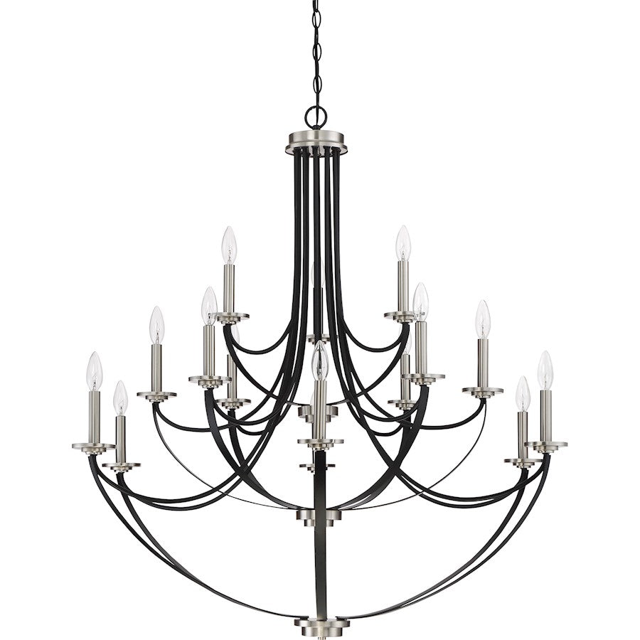 Quoizel Alana 15 Light Chandelier, Mystic Black