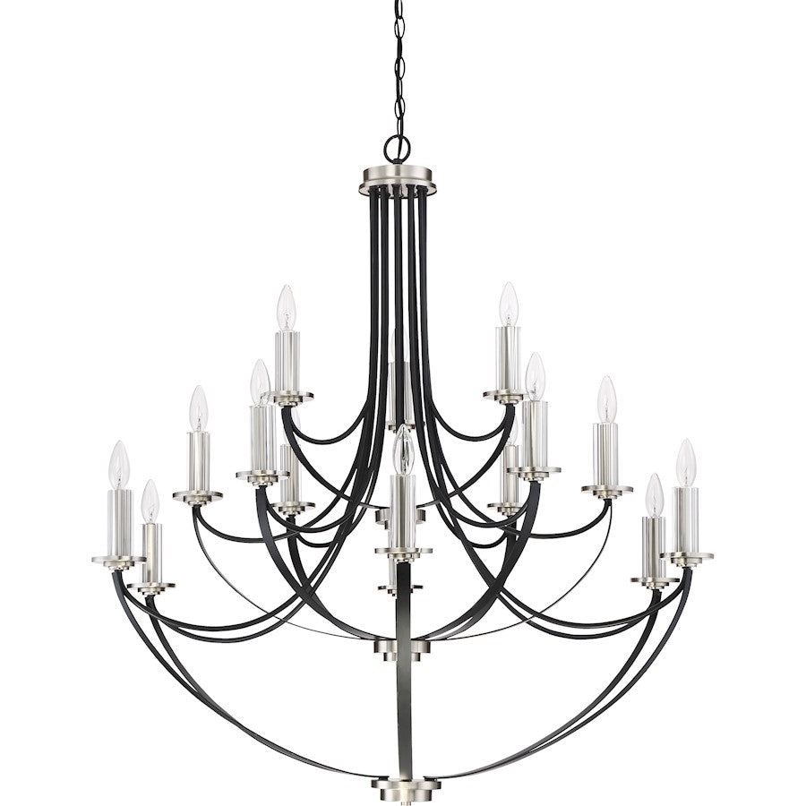 Quoizel Alana 15 Light Chandelier, Mystic Black