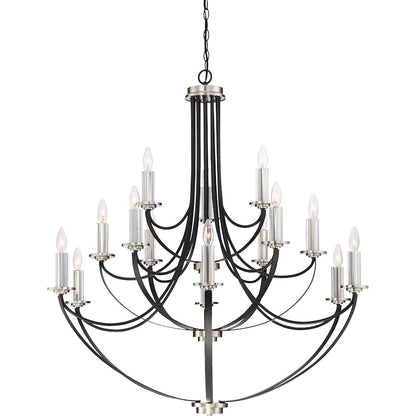 Quoizel Alana 15 Light Chandelier, Mystic Black