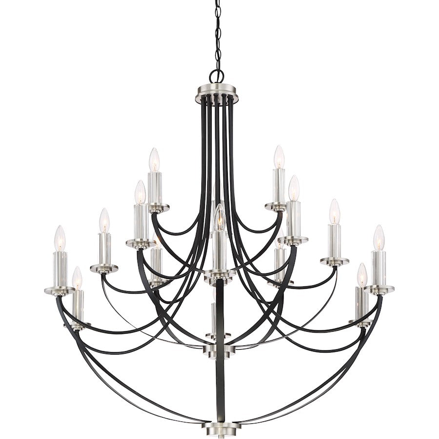 Quoizel Alana 15 Light Chandelier, Mystic Black