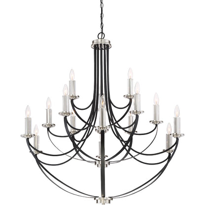 Quoizel Alana 15 Light Chandelier, Mystic Black