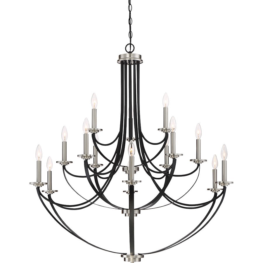 Quoizel Alana 15 Light Chandelier, Mystic Black