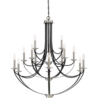 Quoizel Alana 15 Light Chandelier, Mystic Black