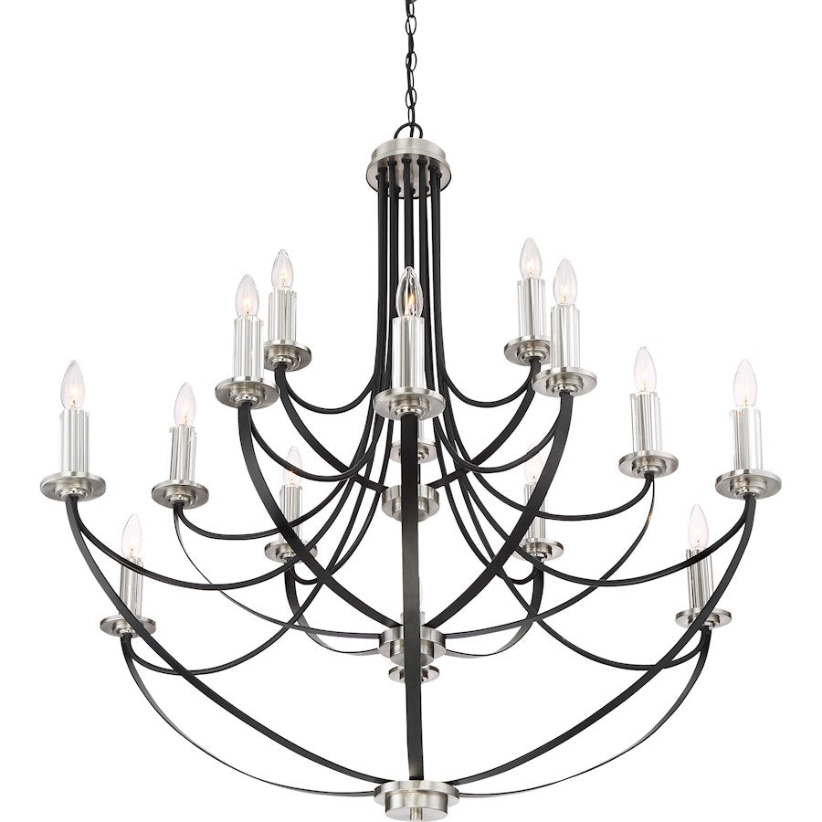 Quoizel Alana 15 Light Chandelier, Mystic Black