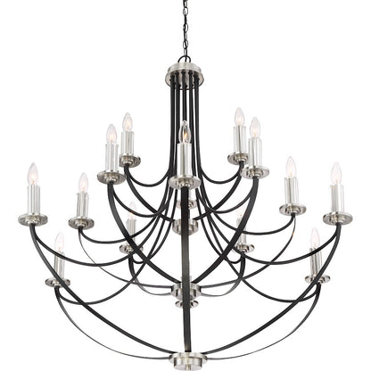 Quoizel Alana 15 Light Chandelier, Mystic Black