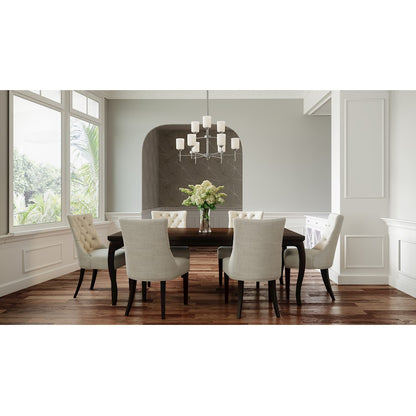 Quoizel Aria 9 Light Chandelier, Antique Polished Nickel/Opal