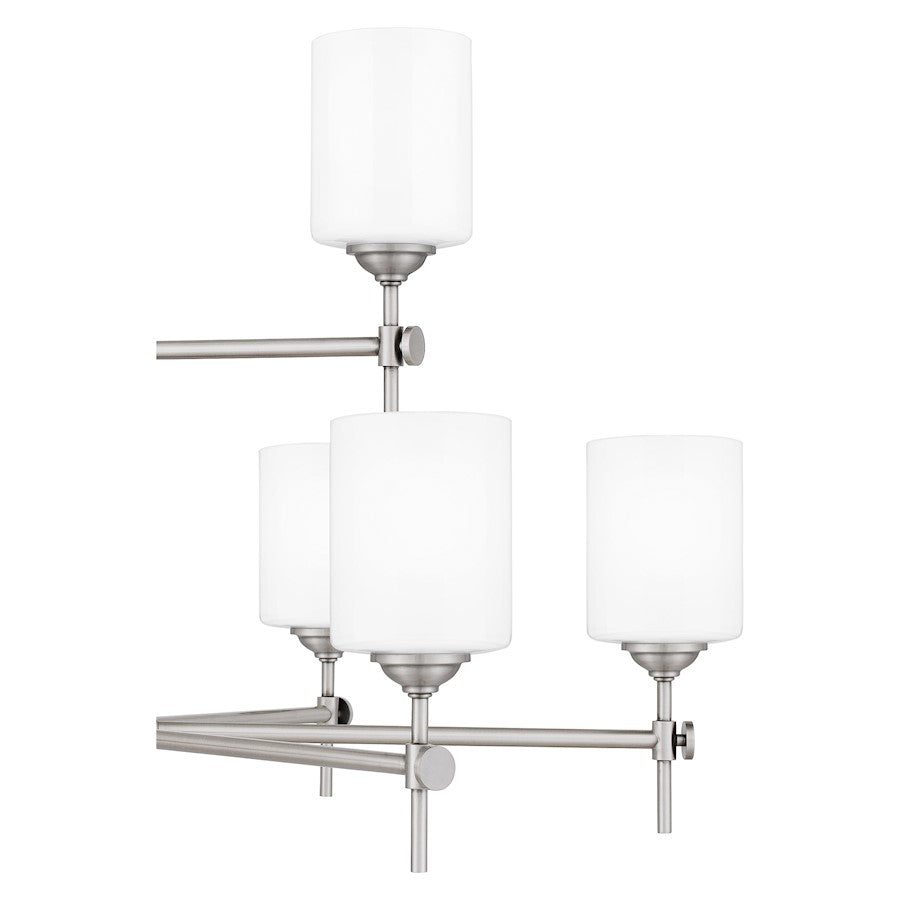 Quoizel Aria 9 Light Chandelier, Antique Polished Nickel/Opal