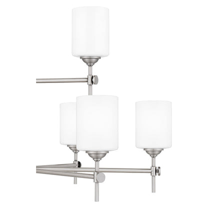 Quoizel Aria 9 Light Chandelier, Antique Polished Nickel/Opal