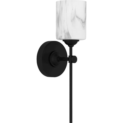 1 Light Bathroom Vanity Light, Matte Black