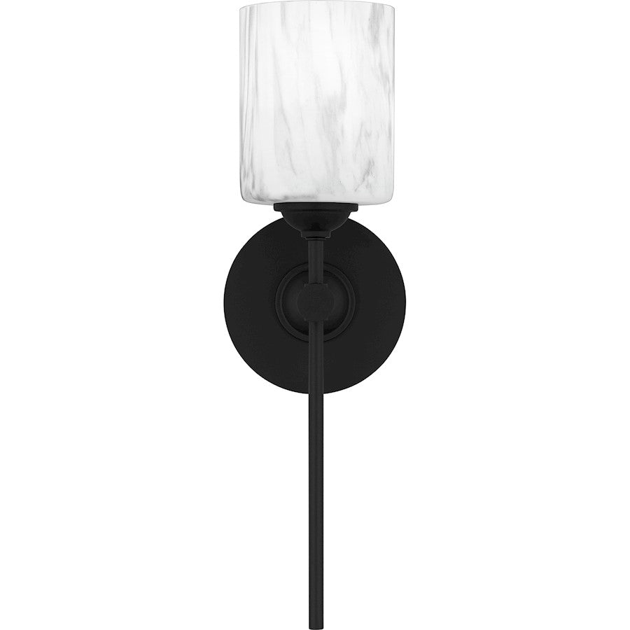 1 Light Bathroom Vanity Light, Matte Black
