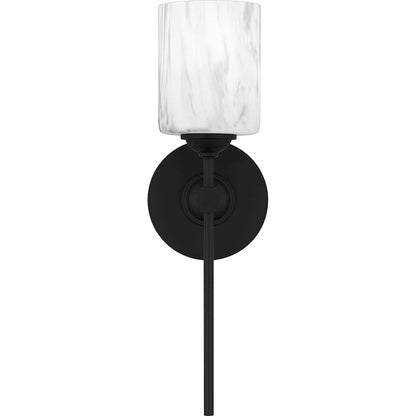 1 Light Bathroom Vanity Light, Matte Black
