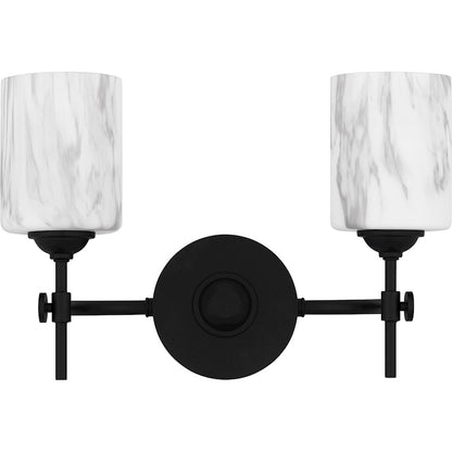 2 Light Bathroom Vanity Light, Matte Black