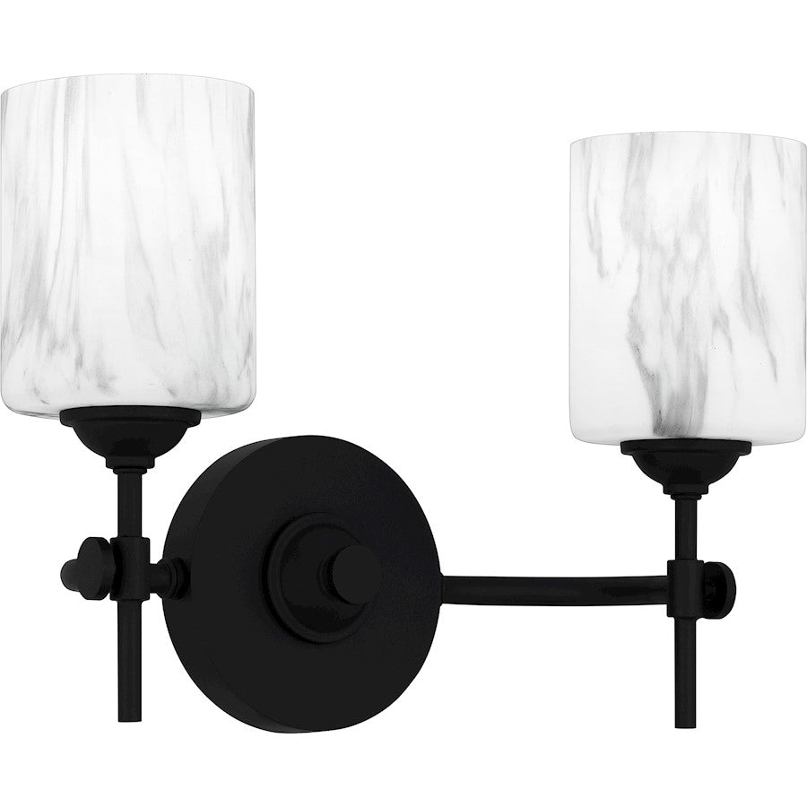 2 Light Bathroom Vanity Light, Matte Black