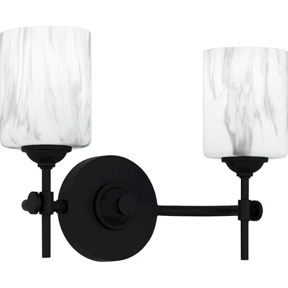 2 Light Bathroom Vanity Light, Matte Black