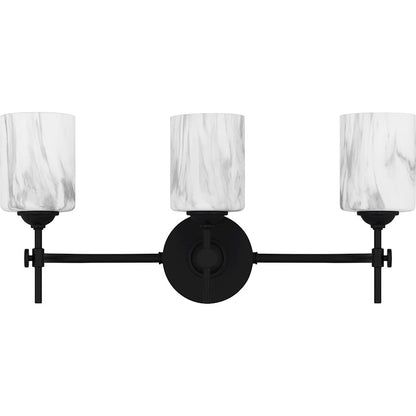 3 Light Bathroom Vanity Light, Matte Black