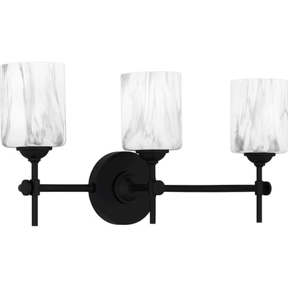 3 Light Bathroom Vanity Light, Matte Black