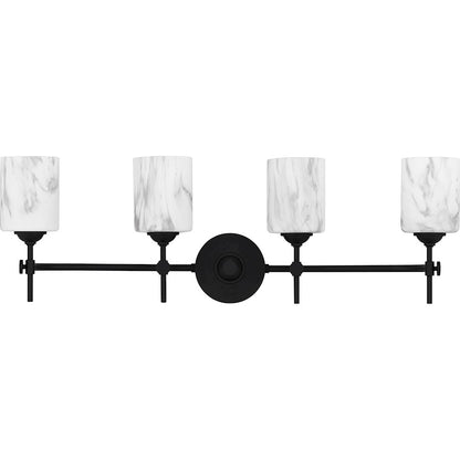 4 Light Bathroom Vanity Light, Matte Black