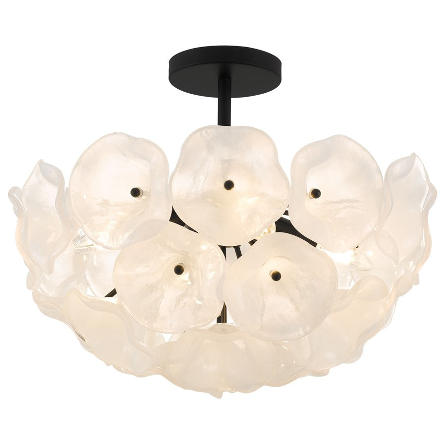 Quoizel Audrey 4-Lt Matte Black Semi-Flush Mount, Matte Black - AUD1718MBK