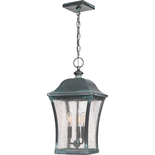 Quoizel Bardstown 3 Light Outdoor Hanging Lantern, Aged Verde
