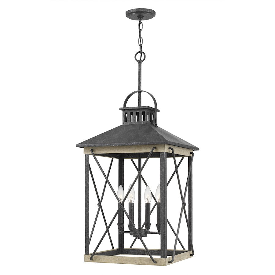 Quoizel Brennan 4 Light Pendant, Old Black Finish