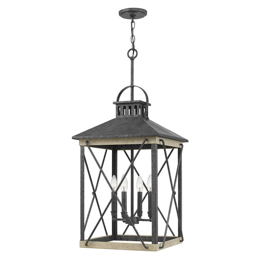 Quoizel Brennan 4 Light Pendant, Old Black Finish